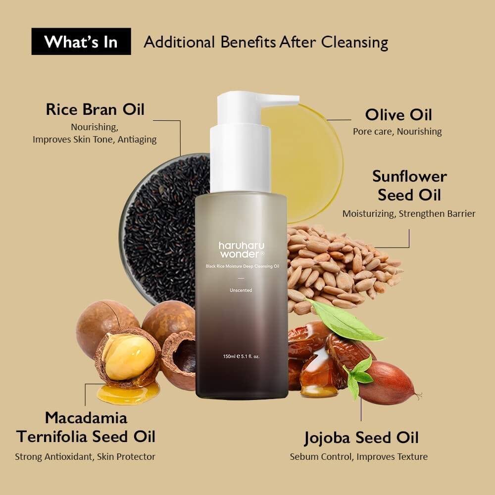 Haruharu WONDER Black Rice Moisture Deep Cleansing Oil 1.5ml (Pouch sample), at Orion Beauty. SKIN1004 Official Sole Authorized Retailer in Sri Lanka!