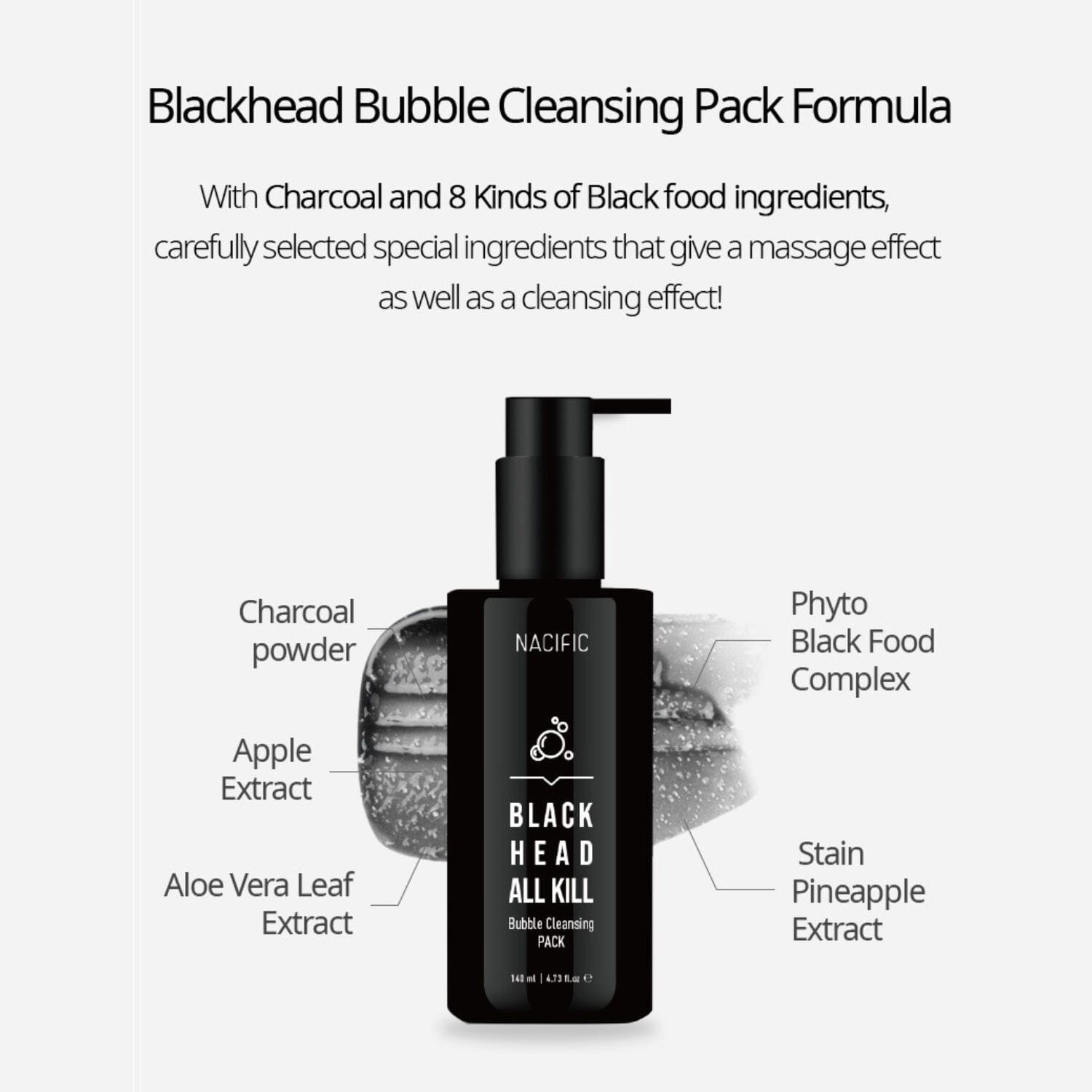 Nacific Blackhead All Kill Bubble Cleansing Pack 140ml, at Orion Beauty. Nacific Official Sole Authorized Retailer in Sri Lanka!