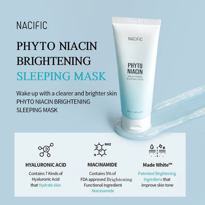 NACIFIC Phyto Niacin Brightening Sleeping Mask 100ml (5% Niacinamide), at Orion Beauty. Nacific Official Sole Authorized Retailer in Sri Lanka!