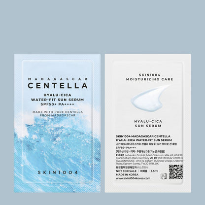 SKIN1004 Madagascar Centella Hyalu-Cica Water-fit Sun Serum SPF50+ PA++++ 1.5ml (Pouch Sample), at Orion Beauty. SKIN1004 Official Sole Authorized Retailer in Sri Lanka!