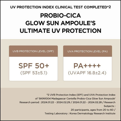 SKIN1004 Madagascar Centella Probio-Cica Glow Sun Ampoule 1.5ml (Pouch Sample), at Orion Beauty. SKIN1004 Official Sole Authorized Retailer in Sri Lanka!