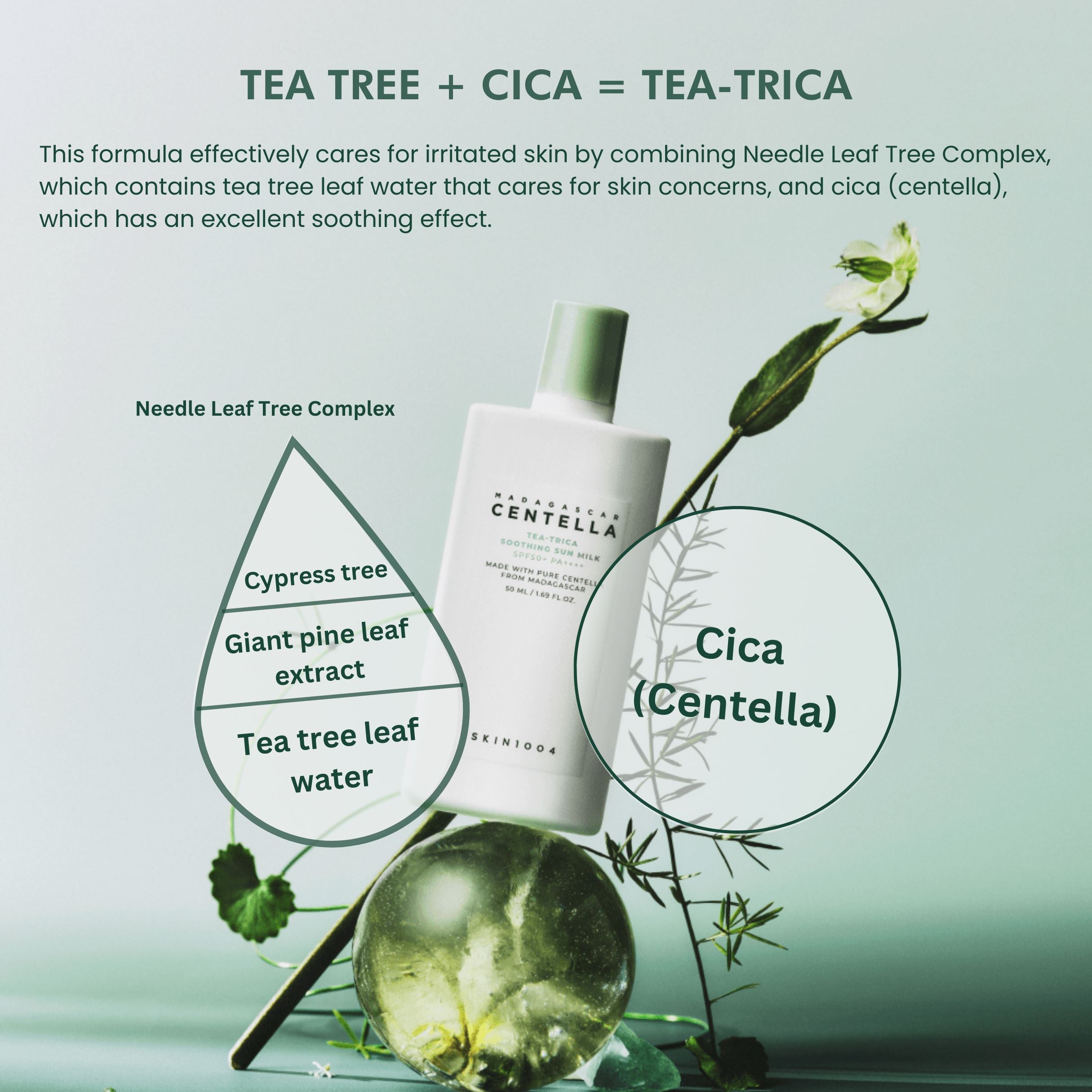 SKIN1004 Madagascar Centella Tea-Trica Soothing Sun Milk SPF50+ PA++++ 1.5ml (Pouch Sample), at Orion Beauty. SKIN1004 Official Sole Authorized Retailer in Sri Lanka!