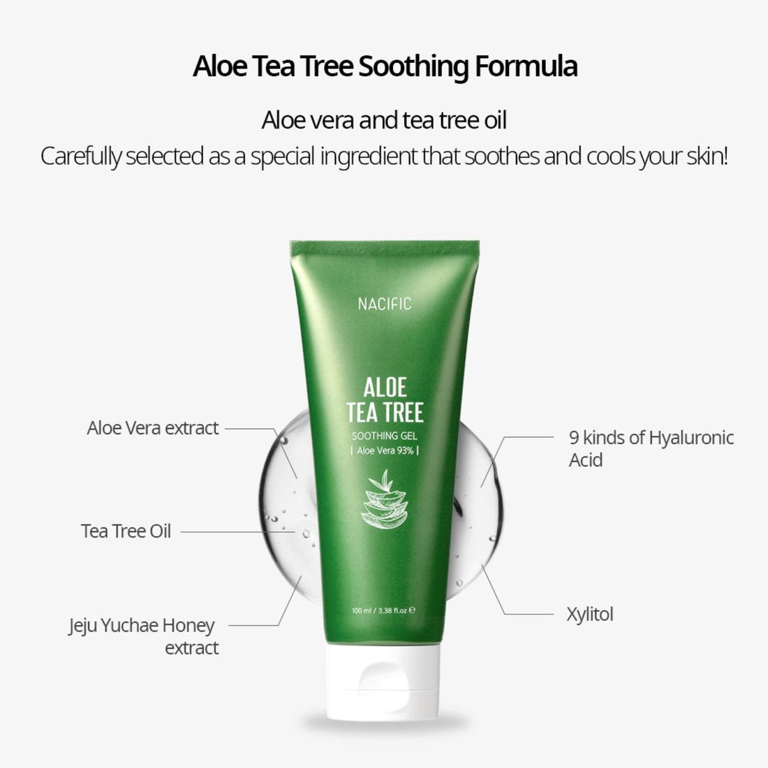 Nacific Aloe Tea Tree Soothing Gel 100ml, at Orion Beauty. Nacific Official Sole Authorized Retailer in Sri Lanka!