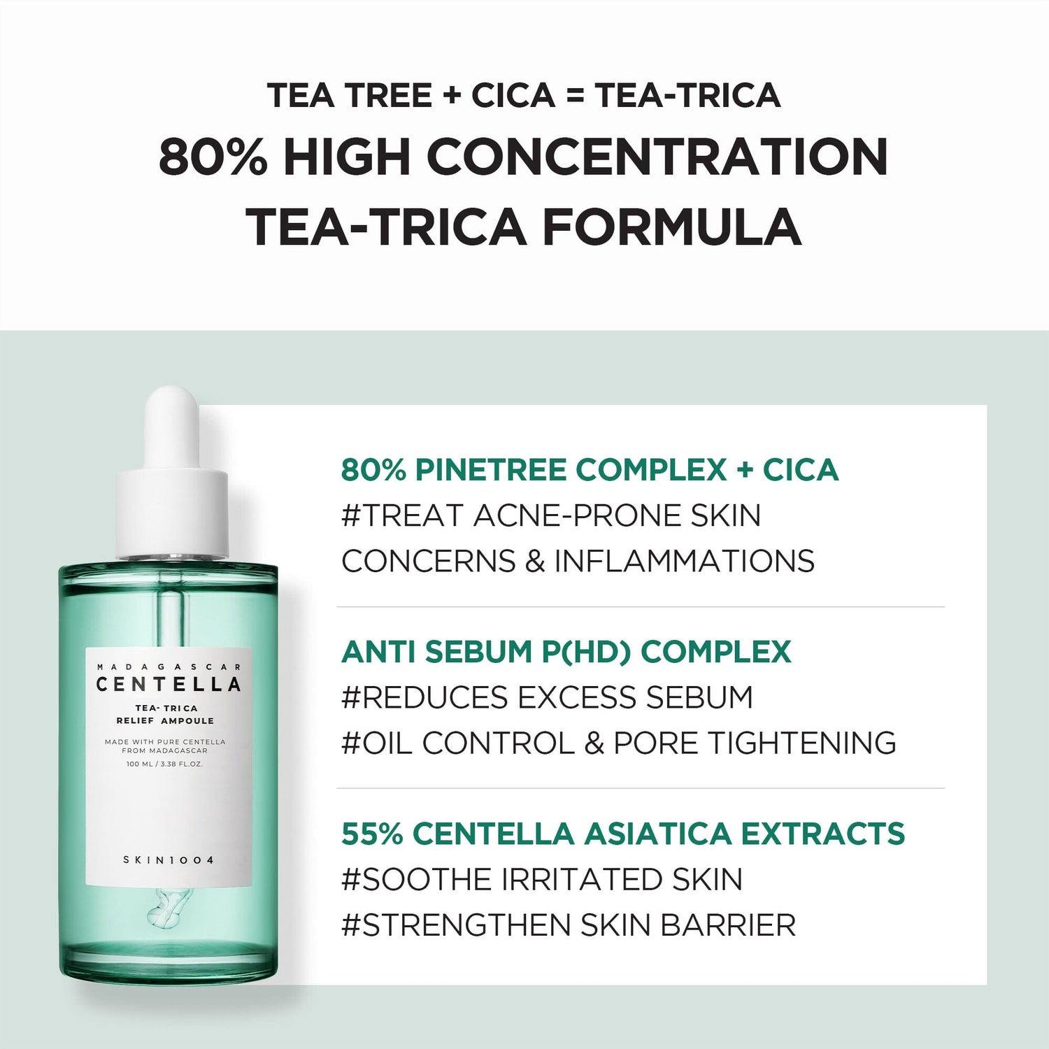 SKIN1004 Madagascar Centella Tea-Trica Relief Ampoule 100ml, at Orion Beauty. SKIN1004 Official Sole Authorized Retailer in Sri Lanka!